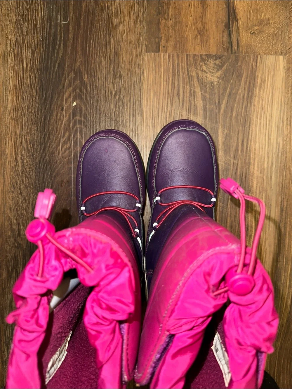 Lands’ End Kids Snow Flurry Boots Pink Purple Ombre Waterproof Youth 3 3M